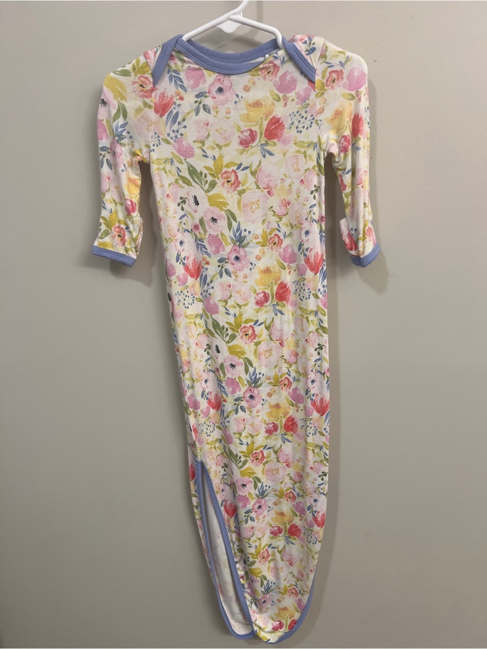HTF RETIRED Little Sleepies Watercolor Blooms Bamboo Baby Gown